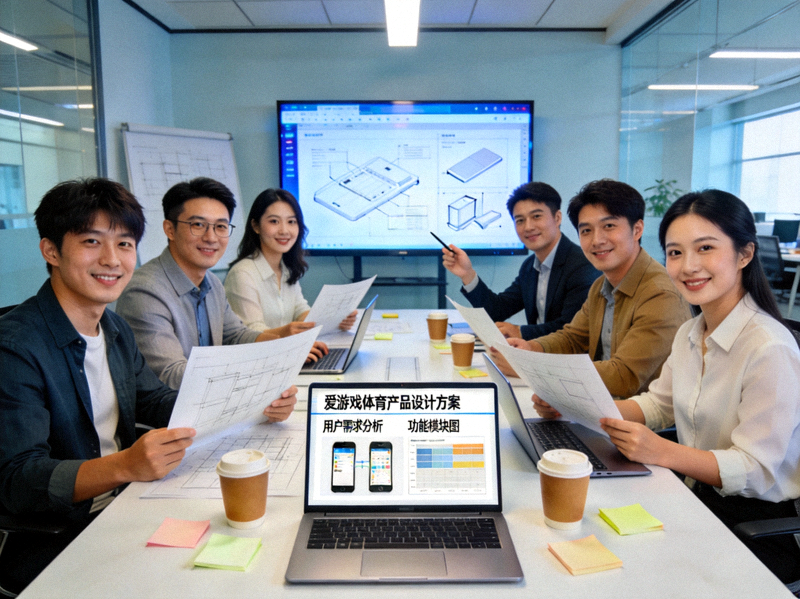 爱游戏体育团队在现代化办公室中协作讨论产品设计的场景
