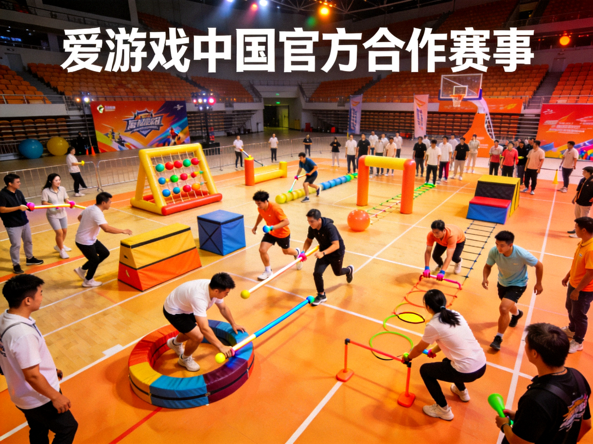 爱游戏中国官方合作赛事现场盛况 - 众多参与者在体育场馆内进行趣味运动项目
