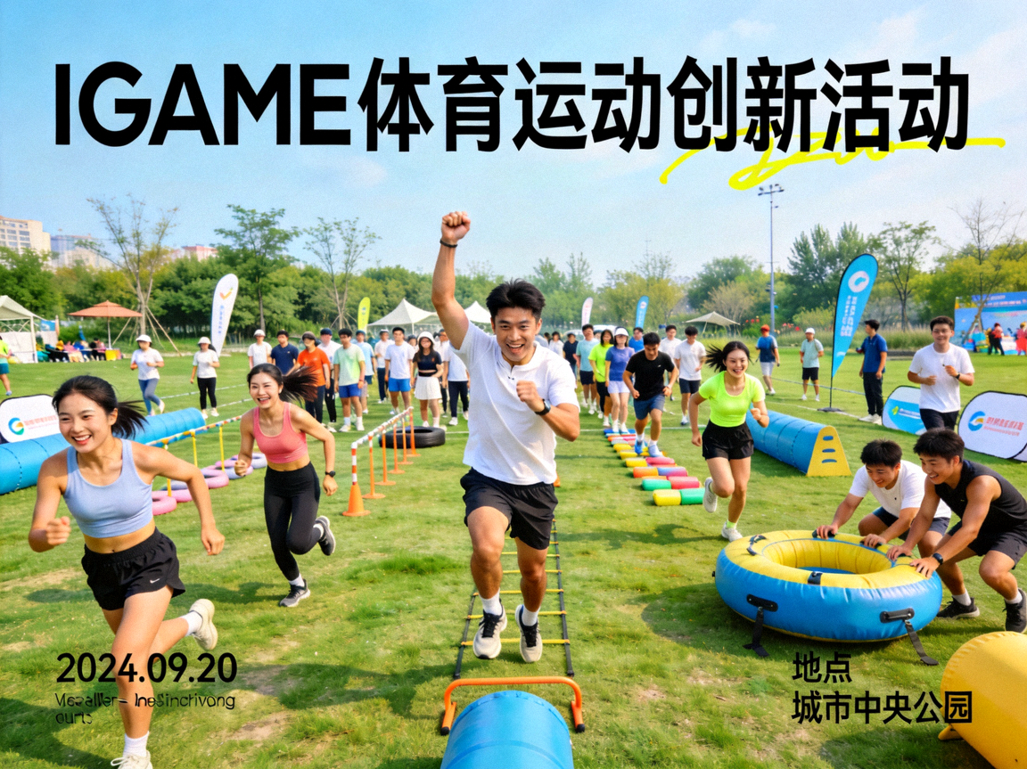 IGAME体育运动创新活动现场图 - 众多参与者在户外进行趣味体育活动