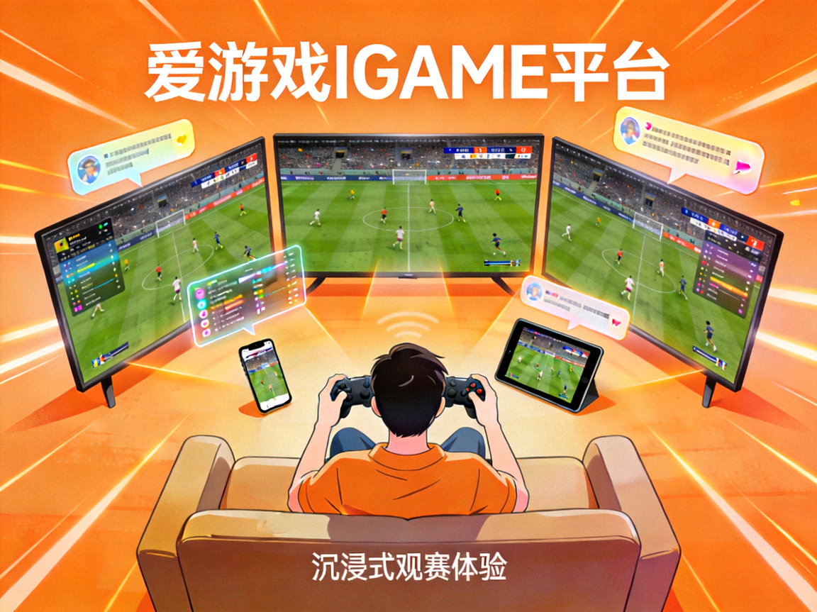 爱游戏IGAME平台沉浸式观赛体验展示 - 用户使用多屏设备观看体育赛事