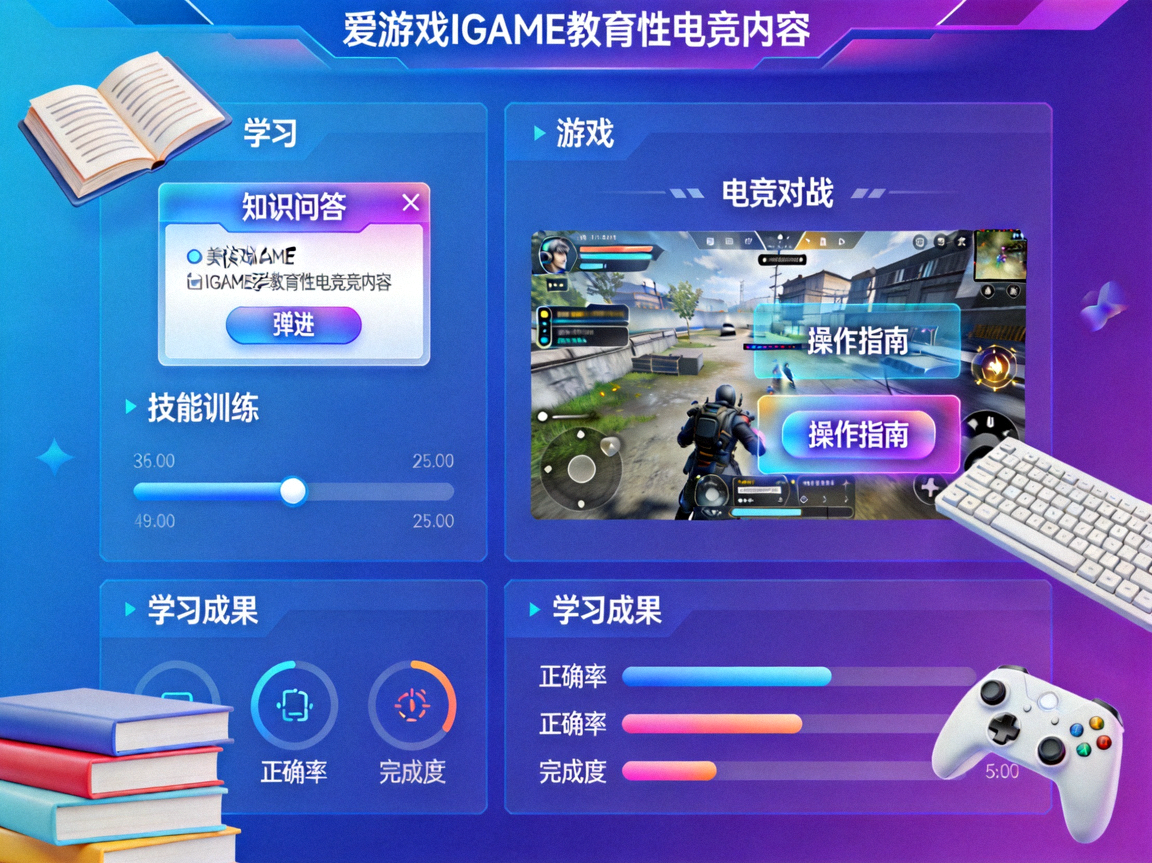 爱游戏IGAME教育性电竞内容展示 - 融合学习元素的电竞界面