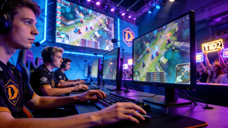 DOTA2国际邀请赛TI现场 - 选手激烈对战画面