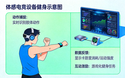 体感电竞设备帮助玩家健身的示意图