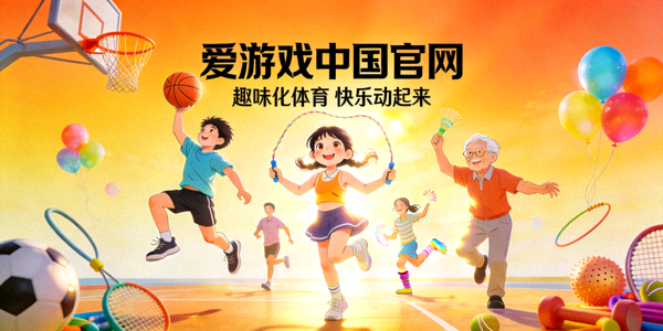 爱游戏中国官网倡导趣味化体育理念的宣传图，展现快乐运动的场景