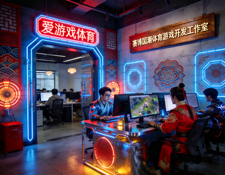 爱游戏体育研发团队办公场景 - 赛博国潮体育游戏开发工作室实景