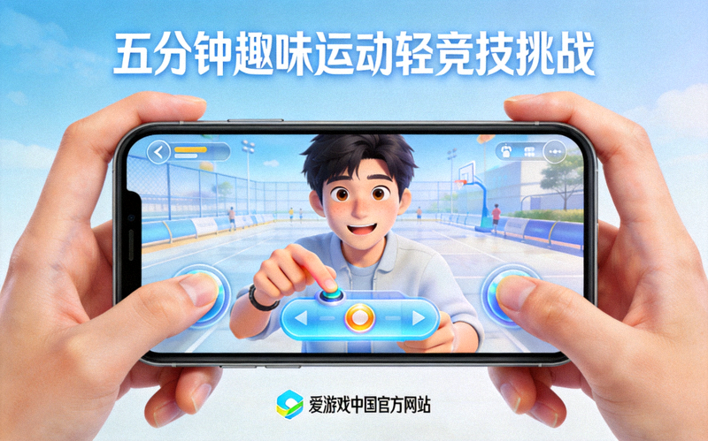玩家在手机上进行五分钟一局的趣味运动轻竞技挑战，界面清爽，爱游戏中国官方网站新闻配图