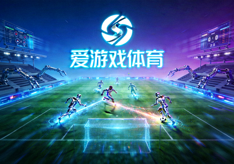 爱游戏体育足球竞技场画面，赛博球场上的能量射门与球员对抗
