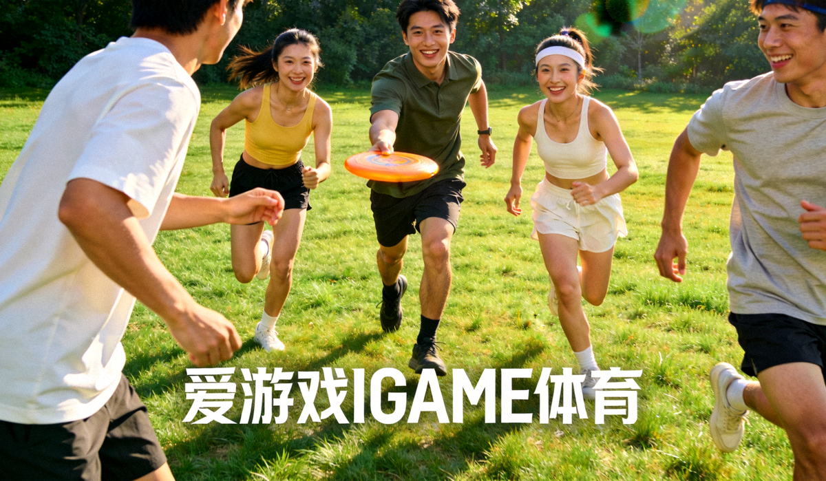 爱游戏IGAME体育新闻配图，一群朋友在户外草地上进行趣味运动游戏，笑容灿烂