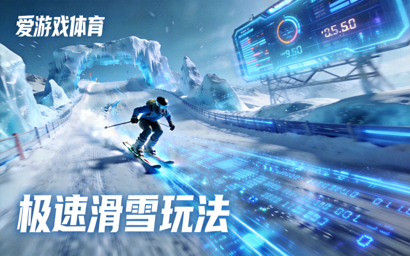 爱游戏体育极速滑雪玩法展示图，数据冰川赛道场景