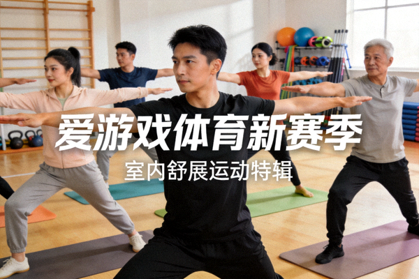 爱游戏体育新赛季资讯配图，参与者在室内进行舒展的体育活动