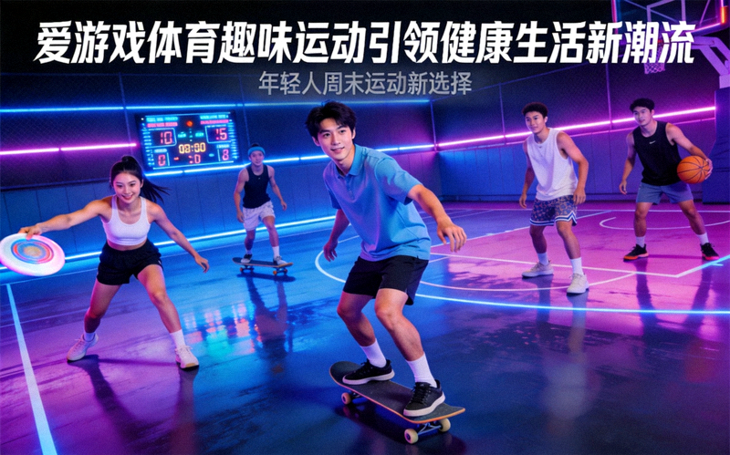 爱游戏体育趣味运动引领健康生活新潮流新闻配图，年轻人在霓虹球场运动