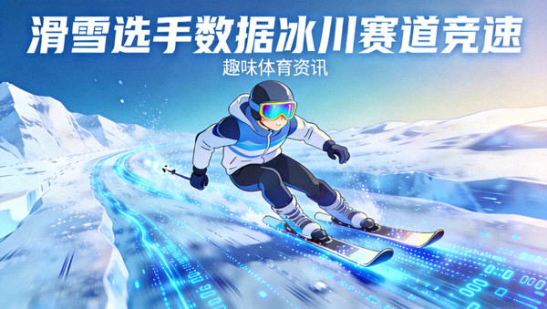 趣味体育资讯配图：滑雪选手穿越数据冰川赛道竞速