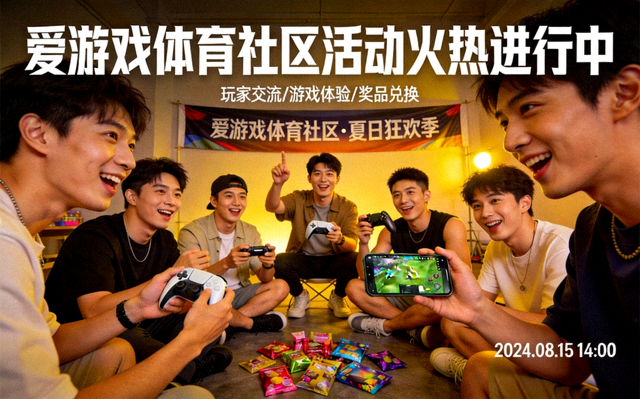 爱游戏体育社区活动火热进行中的新闻配图，玩家社区互动场景