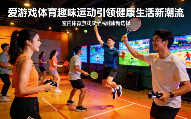 爱游戏体育趣味运动引领健康生活新潮流的新闻配图，玩家在室内进行体育游戏