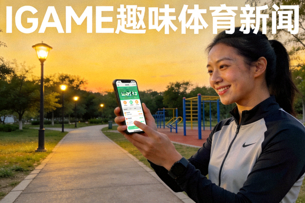 IGAME趣味体育新闻配图：上班族在傍晚进行运动打卡记录