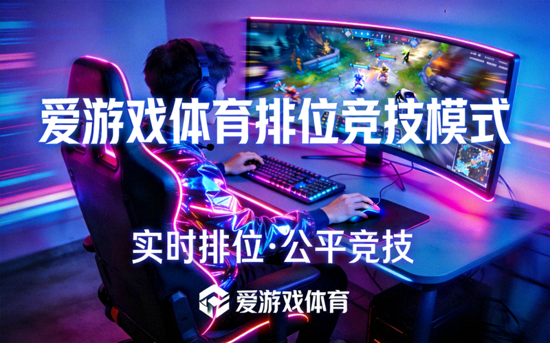 爱游戏体育排位竞技模式宣传图 - 电竞选手在霓虹灯光下操作比赛画面