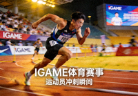 IGAME体育赛事现场运动员冲刺瞬间的新闻配图